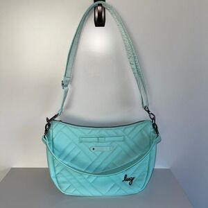 Lug Harmony Quilted‎ Crossbody Bag Aqua Blue Adjustable Strap Pockets